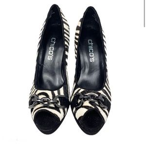 Chico's Veryl Zebra Heels 6